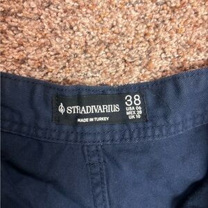 Stradivarius Deep Navy Cargo Pants